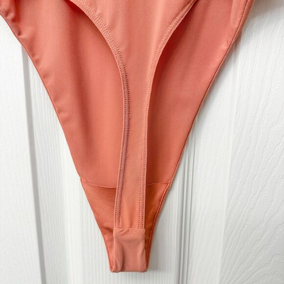 Alo Yoga Mesh Bodysuit Sheer Illusion Tank Womens Size Small Soft Terracotta - Picture 5 of 6